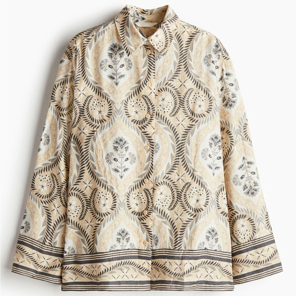 H & M Loose Fit Floral Shirt Size Medium - Picture 1 of 8